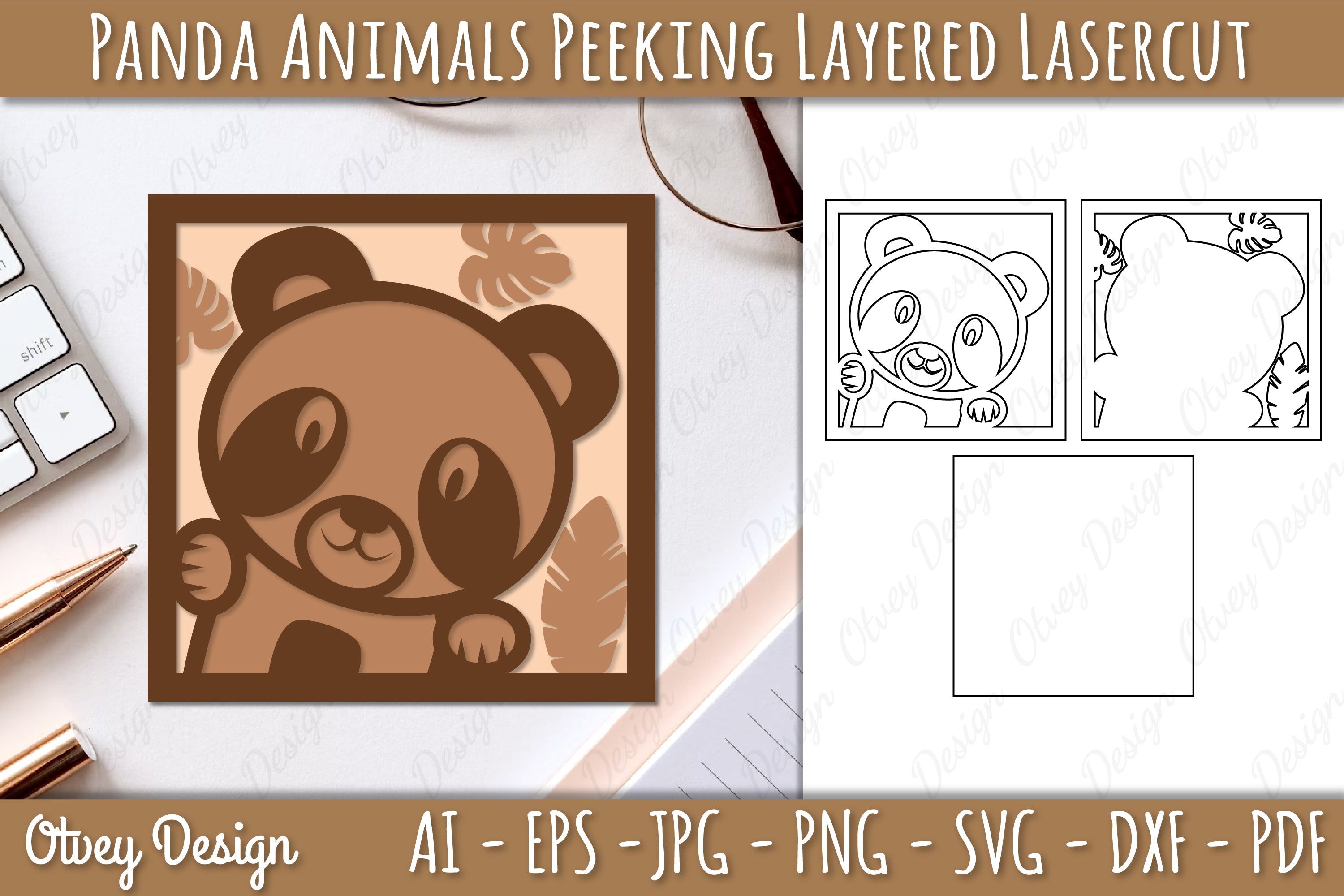 Animals Peeking Layered Lasercut SVG Bundle 5 - CraftNest - Digital Crafting and Art