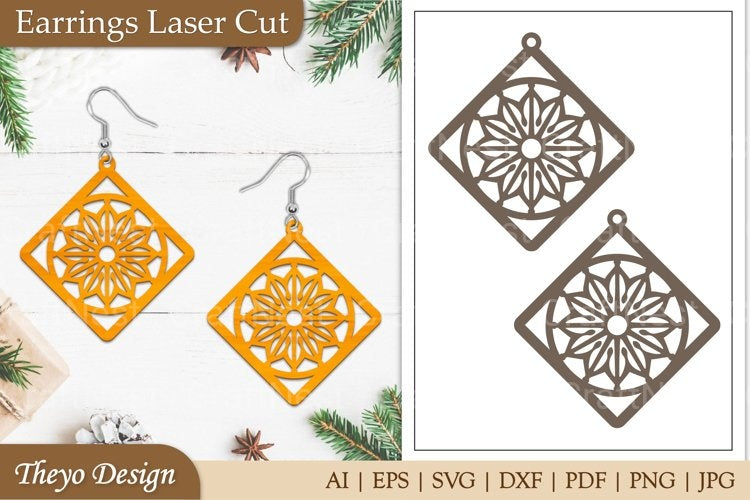 Lasercut Mandala Earrings SVG Bundle