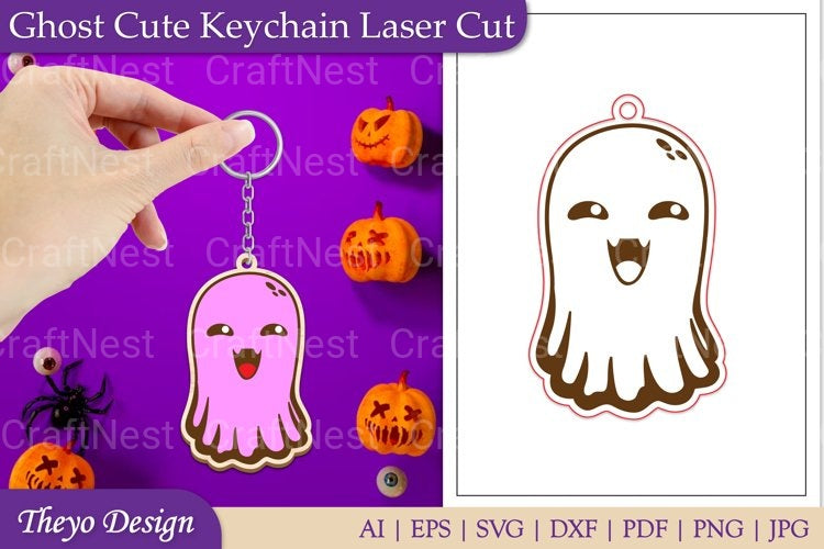 Ghost Keychain from Ghost Keychain SVG Bundle