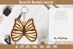 Butterfly Keychain Lasercut SVG Bundle 21 - CraftNest - Digital Crafting and Art