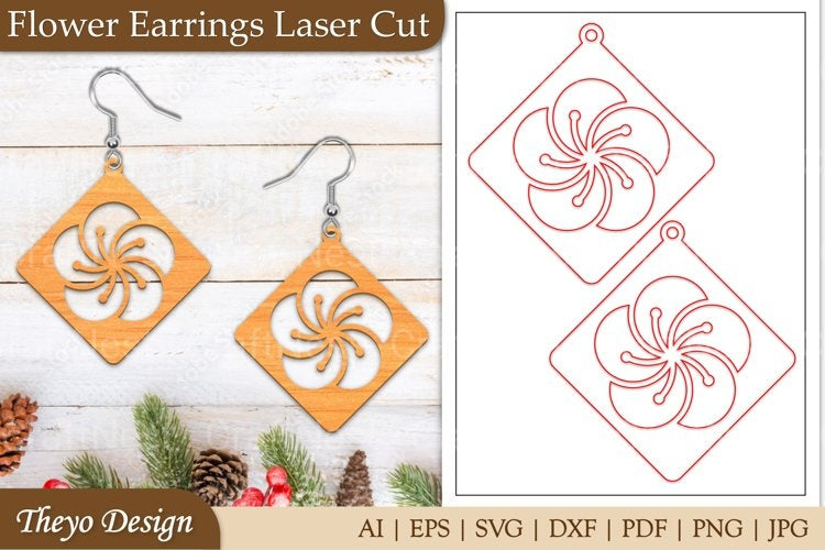 Lasercut Flower Earrings SVG Bundle