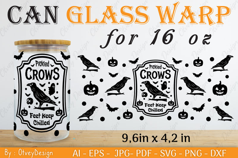 Halloween 16 oz Can Glass Wrap SVG Bundle 18 - CraftNest - Digital Crafting and Art