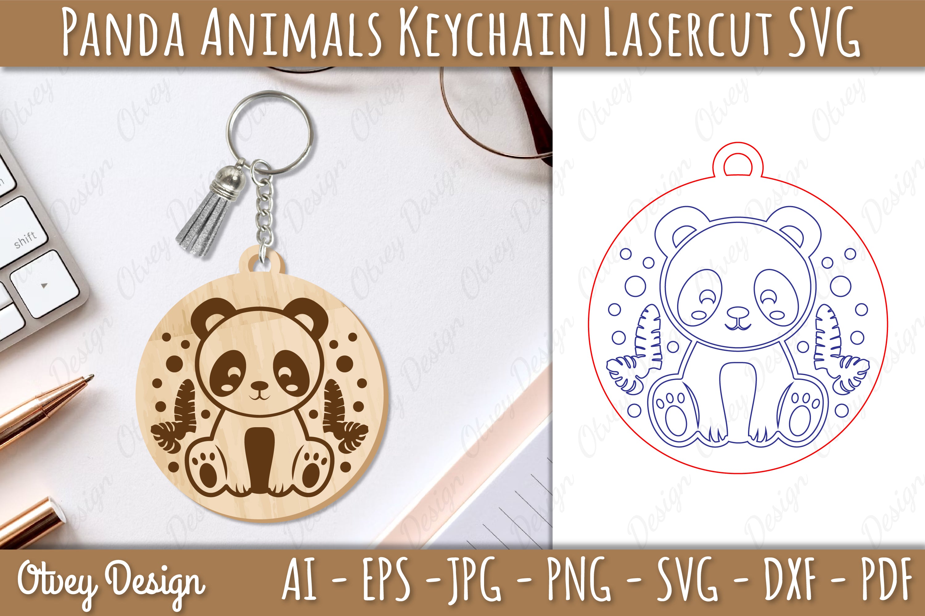 Panda Animal Keychain SVG Bundle - CraftNest - Digital Crafting and Art