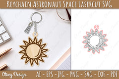 Astronaut Space Keychain Earring SVG Bundle 6 - CraftNest - Digital Crafting and Art
