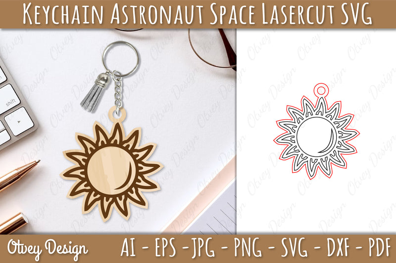 Astronaut Space Keychain Earring SVG Bundle 6 - CraftNest - Digital Crafting and Art