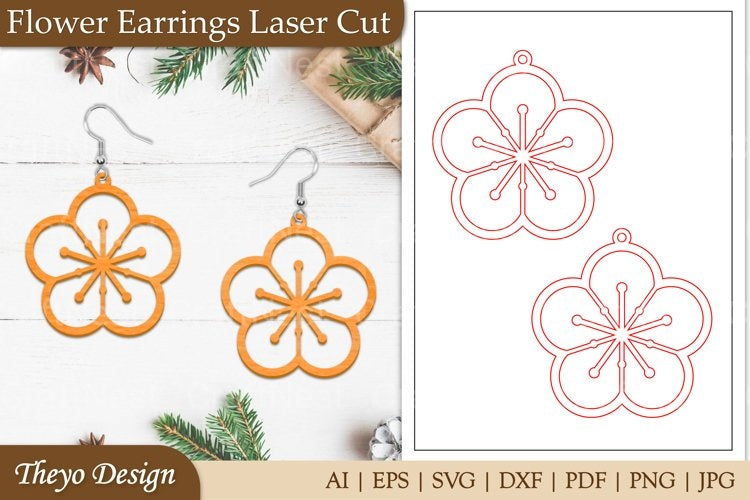 Lasercut Flower Earrings SVG Bundle