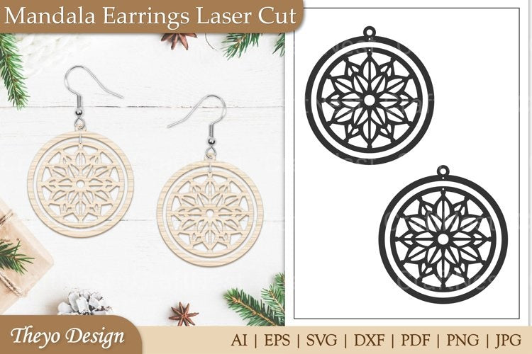 Earrings Mandala SVG Bundle