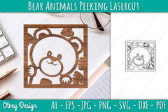 Animals Peeking Lasercut SVG Bundle 6 - CraftNest - Digital Crafting and Art