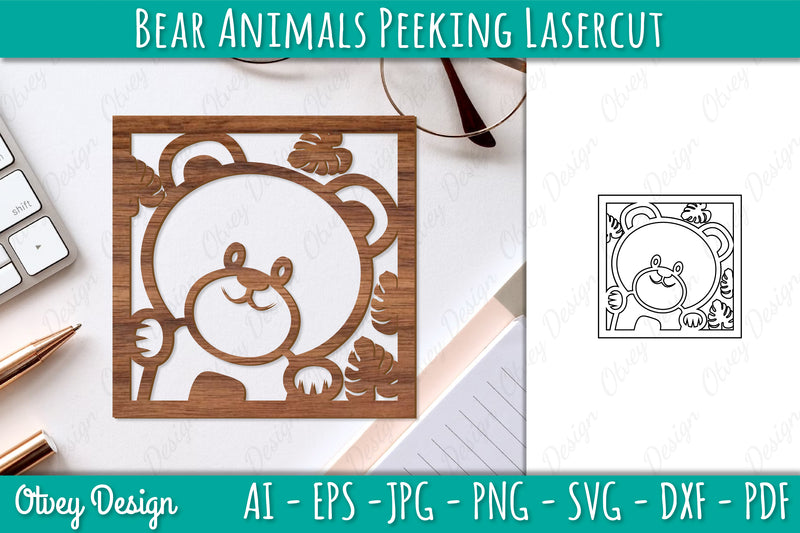 Animals Peeking Lasercut SVG Bundle 6 - CraftNest - Digital Crafting and Art