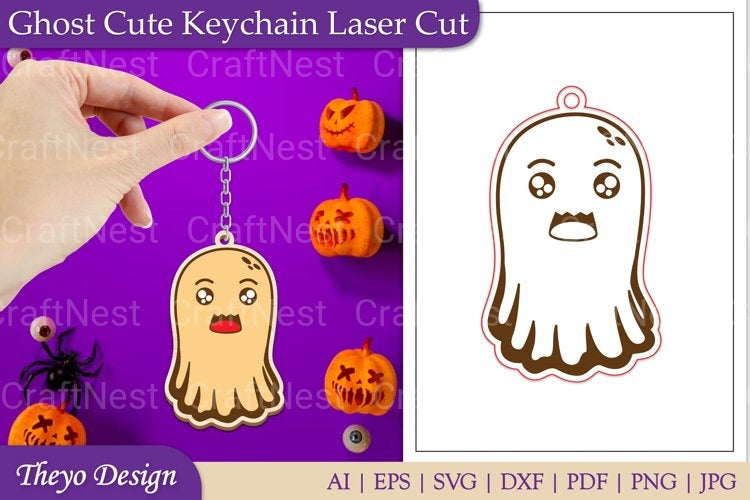 Ghost Keychain from Ghost Keychain SVG Bundle