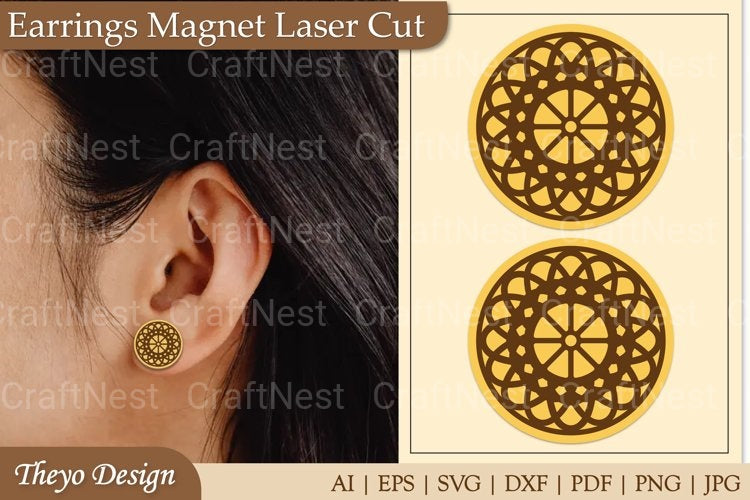 Lasercut Earrings Magnet SVG Bundle