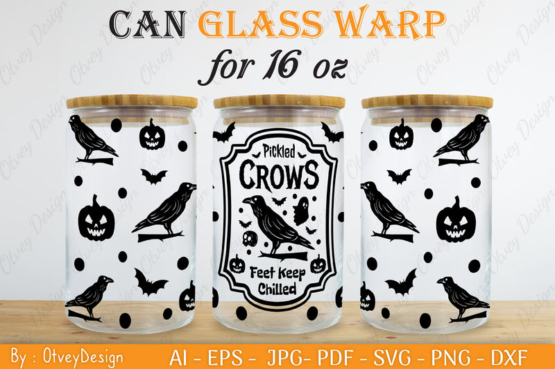 Halloween 16 oz Can Glass Wrap SVG Bundle 18 - CraftNest - Digital Crafting and Art