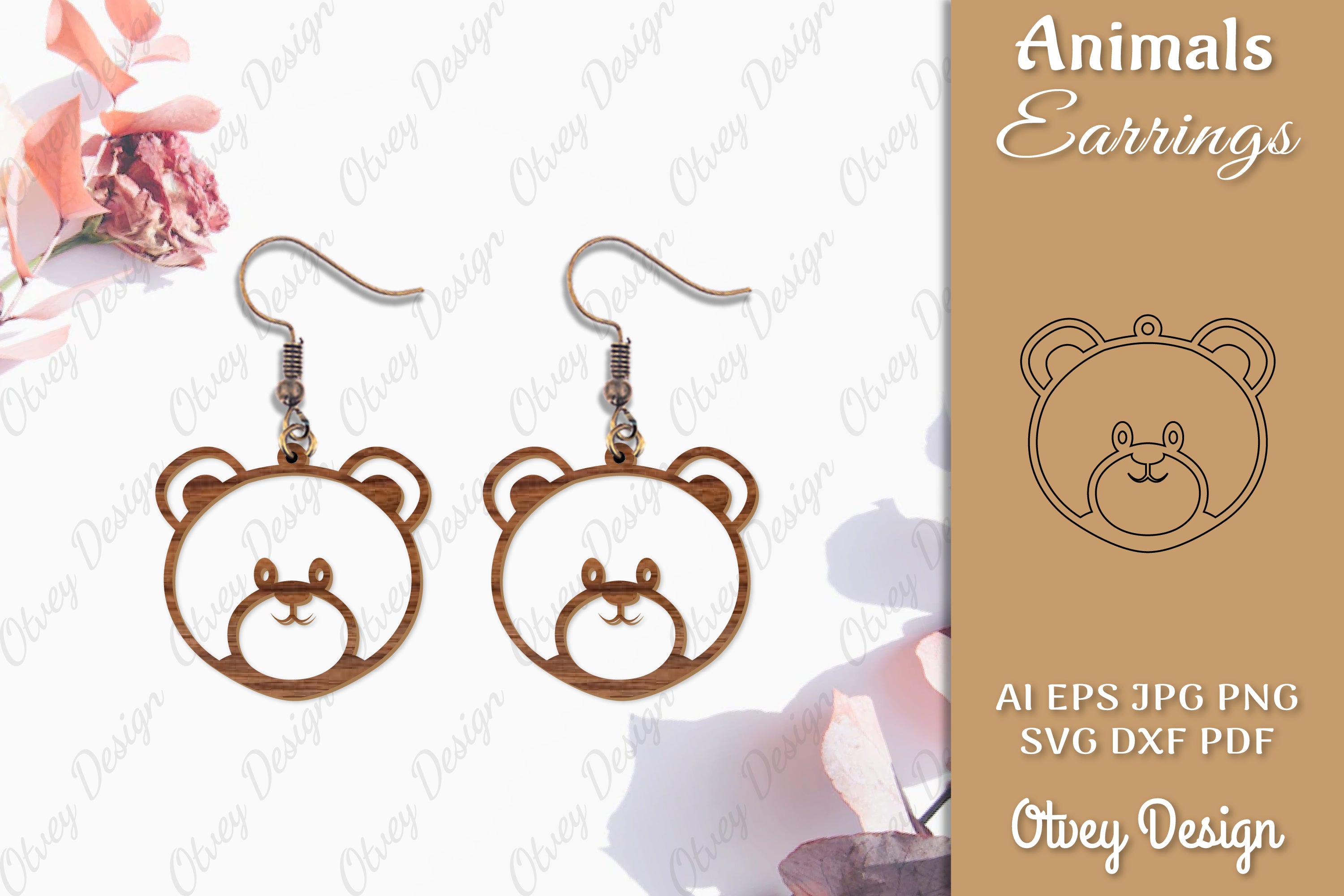 Animal Earrings SVG Bundle 21 - CraftNest - Digital Crafting and Art