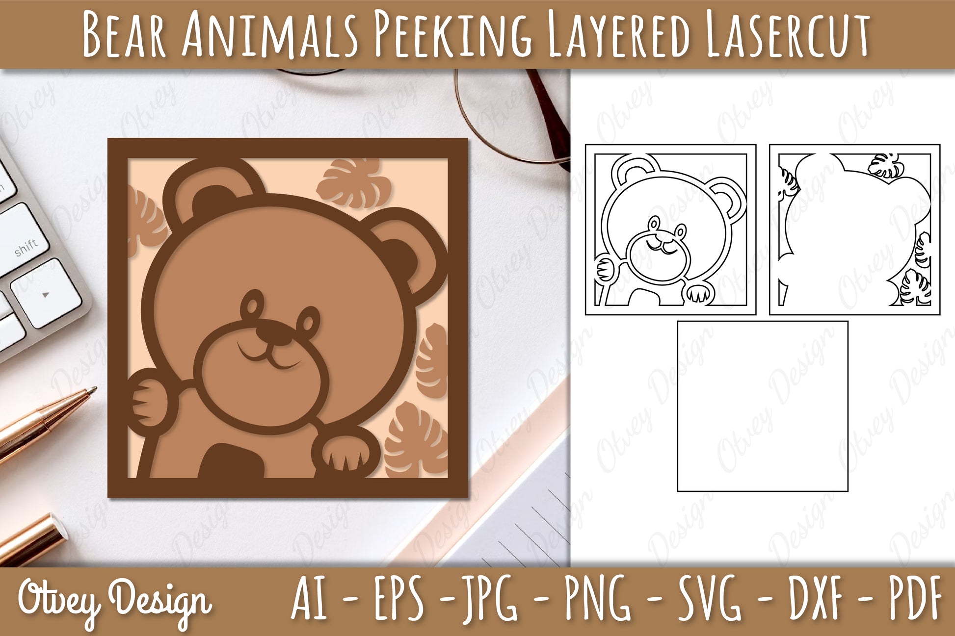 Animals Peeking Layered Lasercut SVG Bundle 6 - CraftNest - Digital Crafting and Art