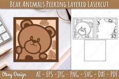 Animals Peeking Layered Lasercut SVG Bundle 6 - CraftNest - Digital Crafting and Art