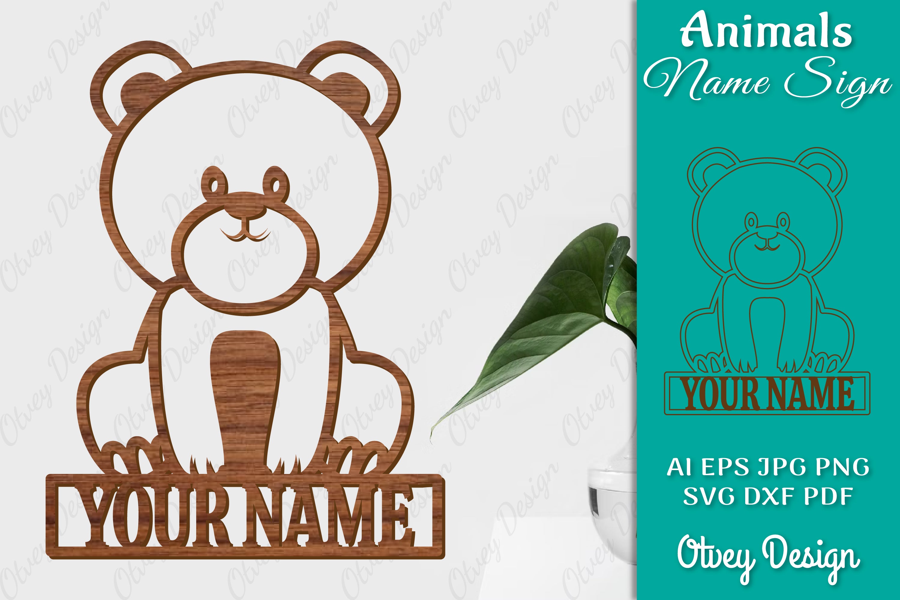 Animal Name Sign SVG Laser Cut Template Door Wall Hanger SVG Bundle 6 - CraftNest - Digital Crafting and Art