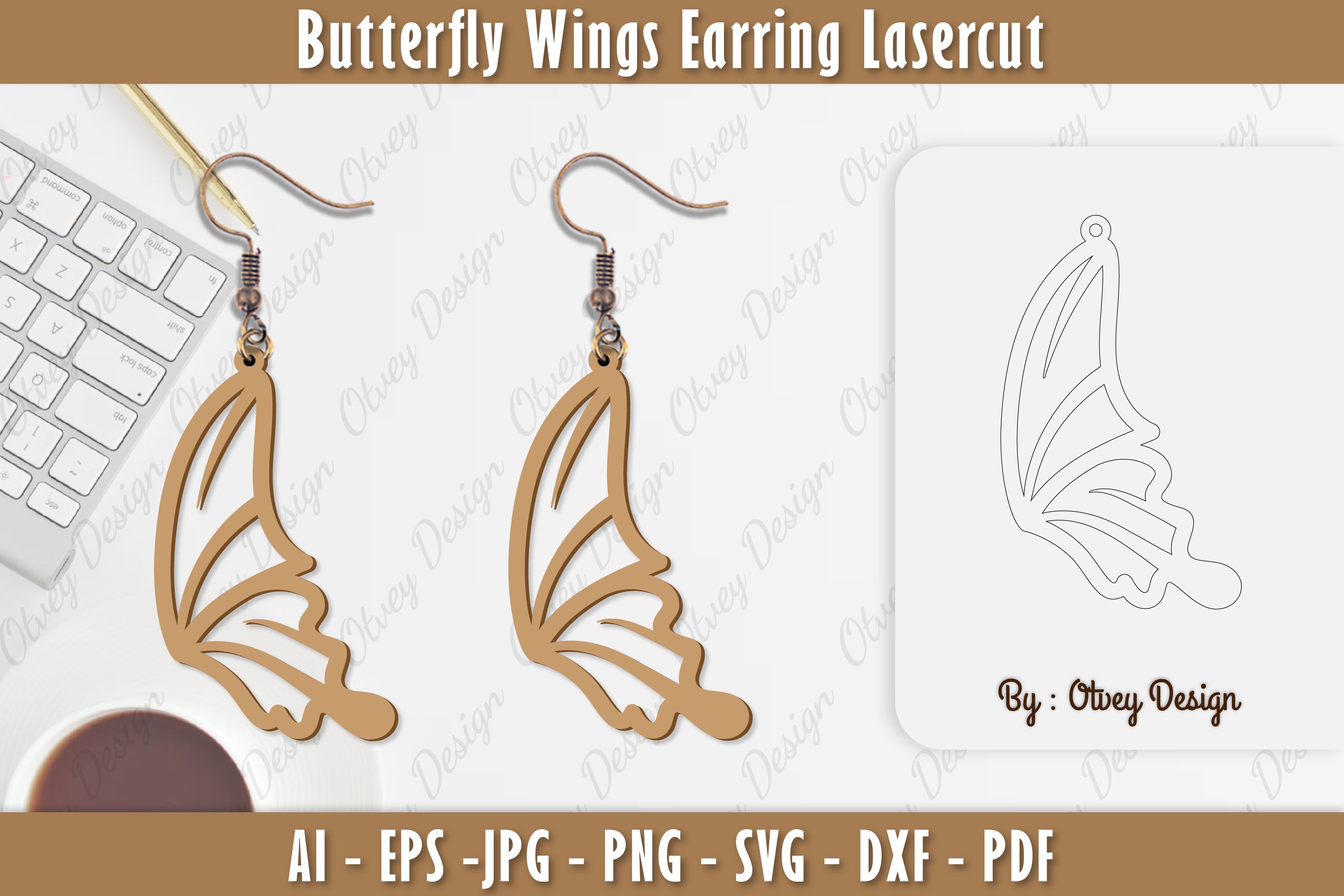 Butterfly Earring Lasercut SVG Bundle 6 - CraftNest - Digital Crafting and Art