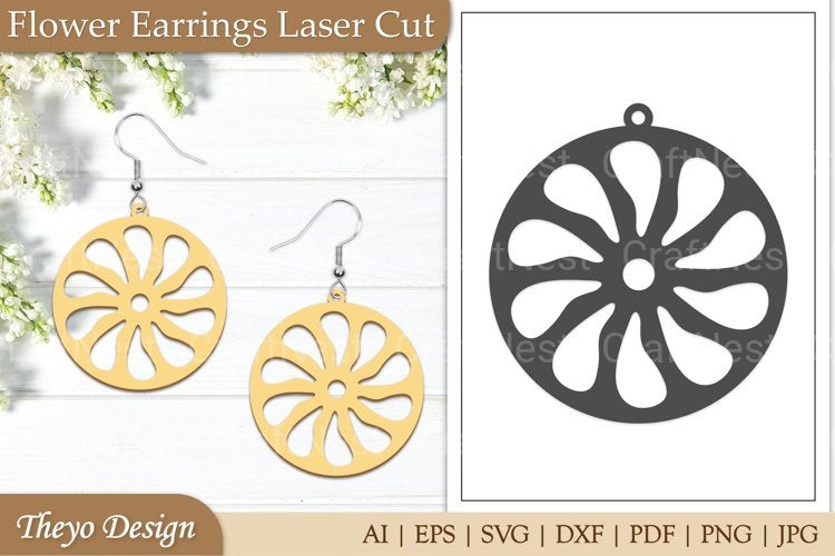 Lasercut Flower Earrings SVG Bundle
