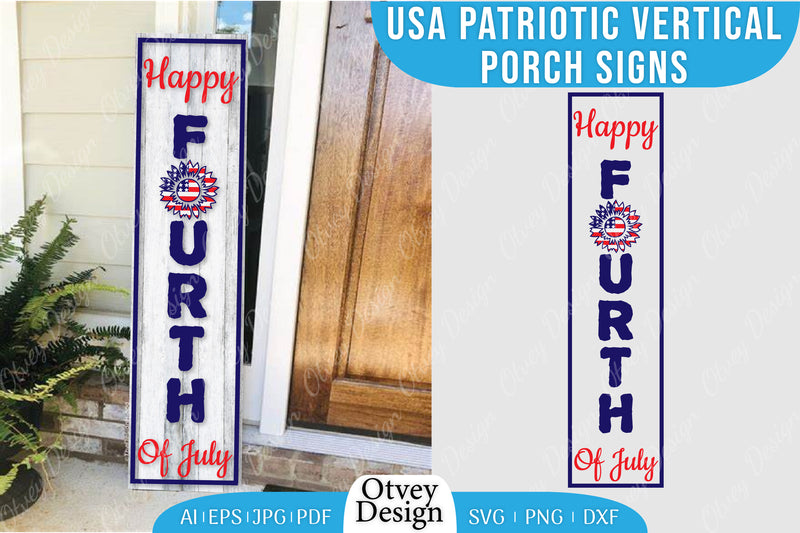 USA Patriotic Vertical Porch Signs SVG Bundle 6 - CraftNest - Digital Crafting and Art