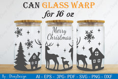 Christmas Deer Can Glass 16 OZ SVG Bundle 5 - CraftNest - Digital Crafting and Art