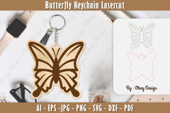 Butterfly Keychain Lasercut SVG Bundle 22 - CraftNest - Digital Crafting and Art
