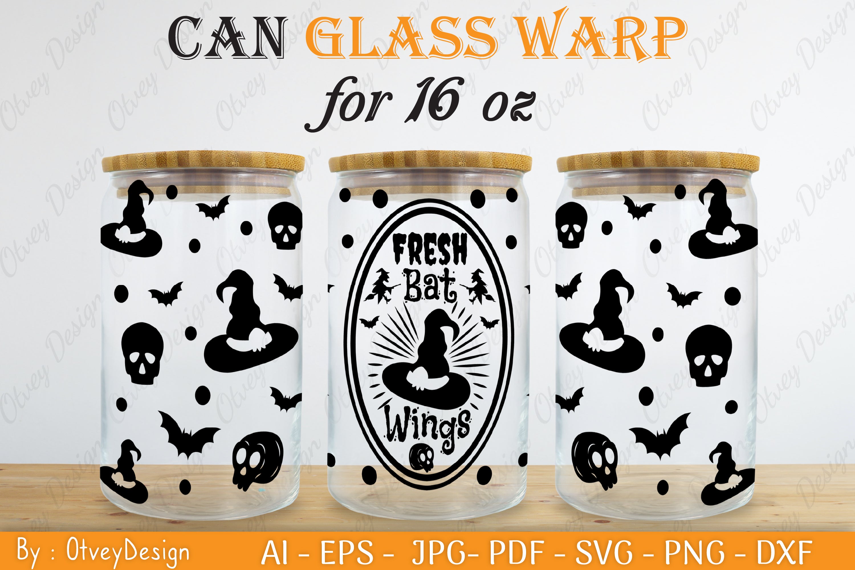 Halloween 16 oz Can Glass Wrap SVG Bundle 9 - CraftNest - Digital Crafting and Art