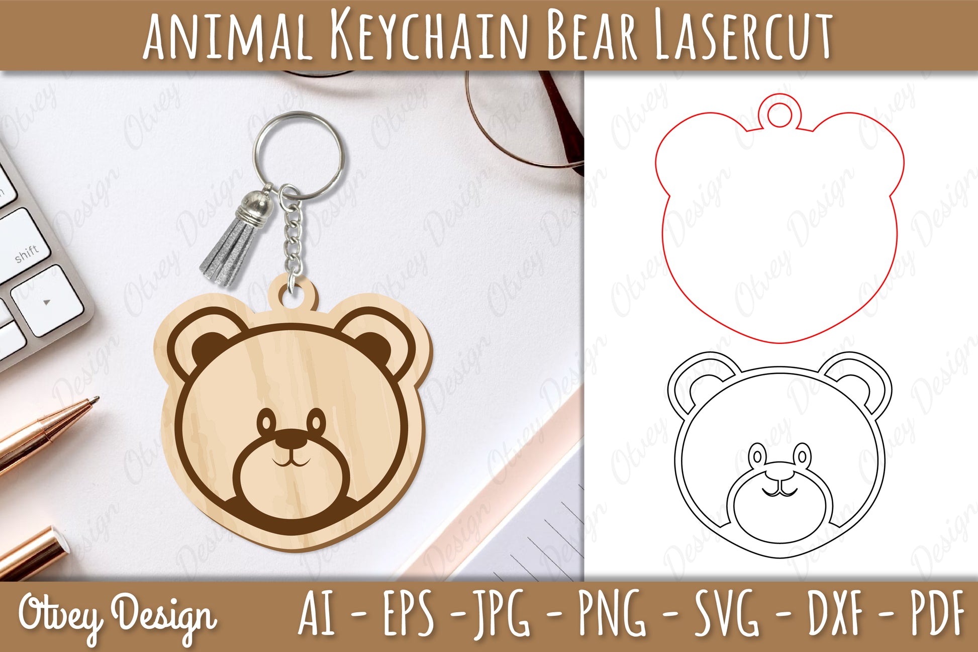 Head Animals Keychain SVG Bundle 4 - CraftNest - Digital Crafting and Art