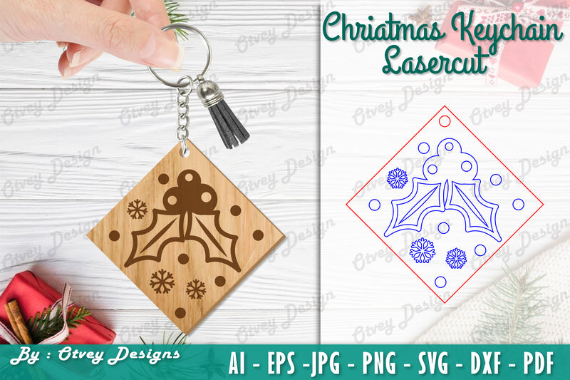 Christmas Keychain Lasercut SVG Bundle 73 - CraftNest - Digital Crafting and Art