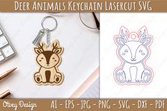 Deer Animals Keychain SVG Bundle - CraftNest - Digital Crafting and Art