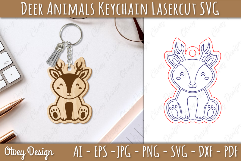 Deer Animals Keychain SVG Bundle - CraftNest - Digital Crafting and Art