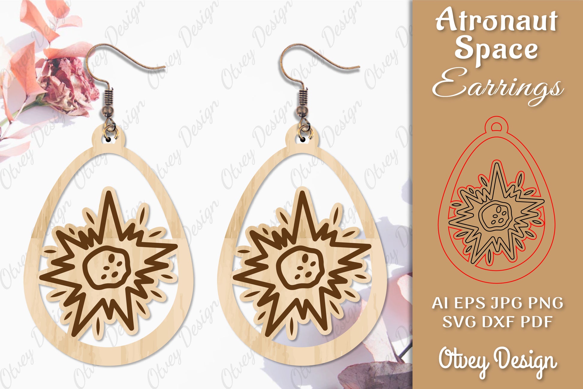 Astronaut Space Keychain Earring SVG Bundle 27 - CraftNest - Digital Crafting and Art