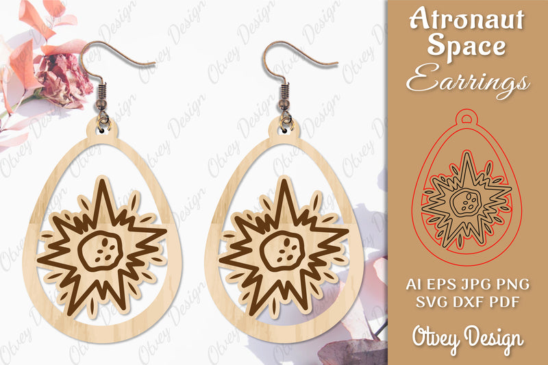 Astronaut Space Keychain Earring SVG Bundle 27 - CraftNest - Digital Crafting and Art