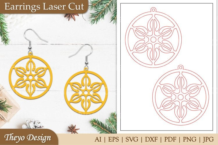 Earrings Mandala Lasercut SVG Bundle