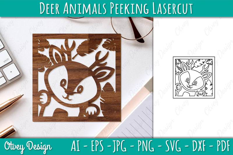 Animals Peeking Lasercut SVG Bundle 7 - CraftNest - Digital Crafting and Art
