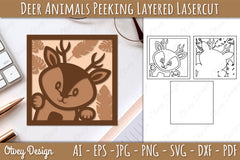 Animals Peeking Layered Lasercut SVG Bundle 7 - CraftNest - Digital Crafting and Art