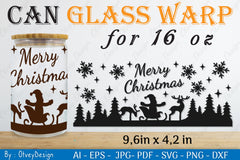 Christmas Santa Sleigh Can Glass SVG Bundle 4 - CraftNest - Digital Crafting and Art