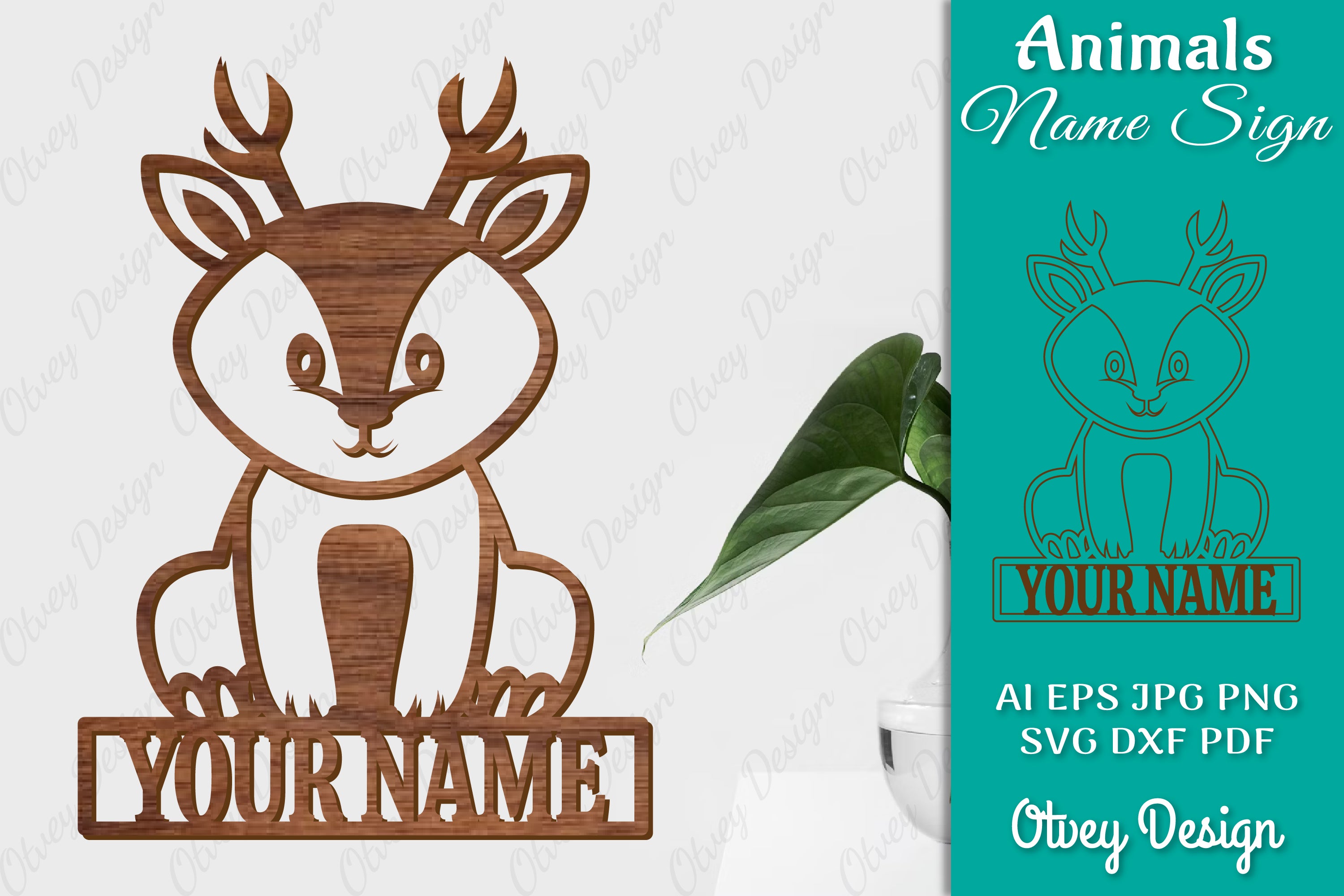 Animal Name Sign SVG Laser Cut Template Door Wall Hanger SVG Bundle 7 - CraftNest - Digital Crafting and Art