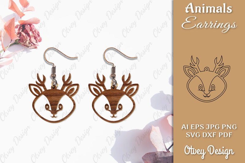Animal Earrings SVG Bundle 22 - CraftNest - Digital Crafting and Art