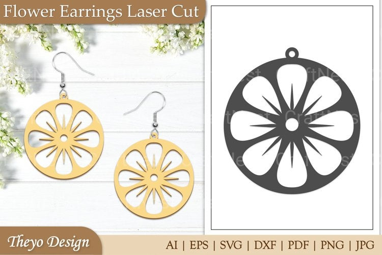 Lasercut Flower Earrings SVG Bundle