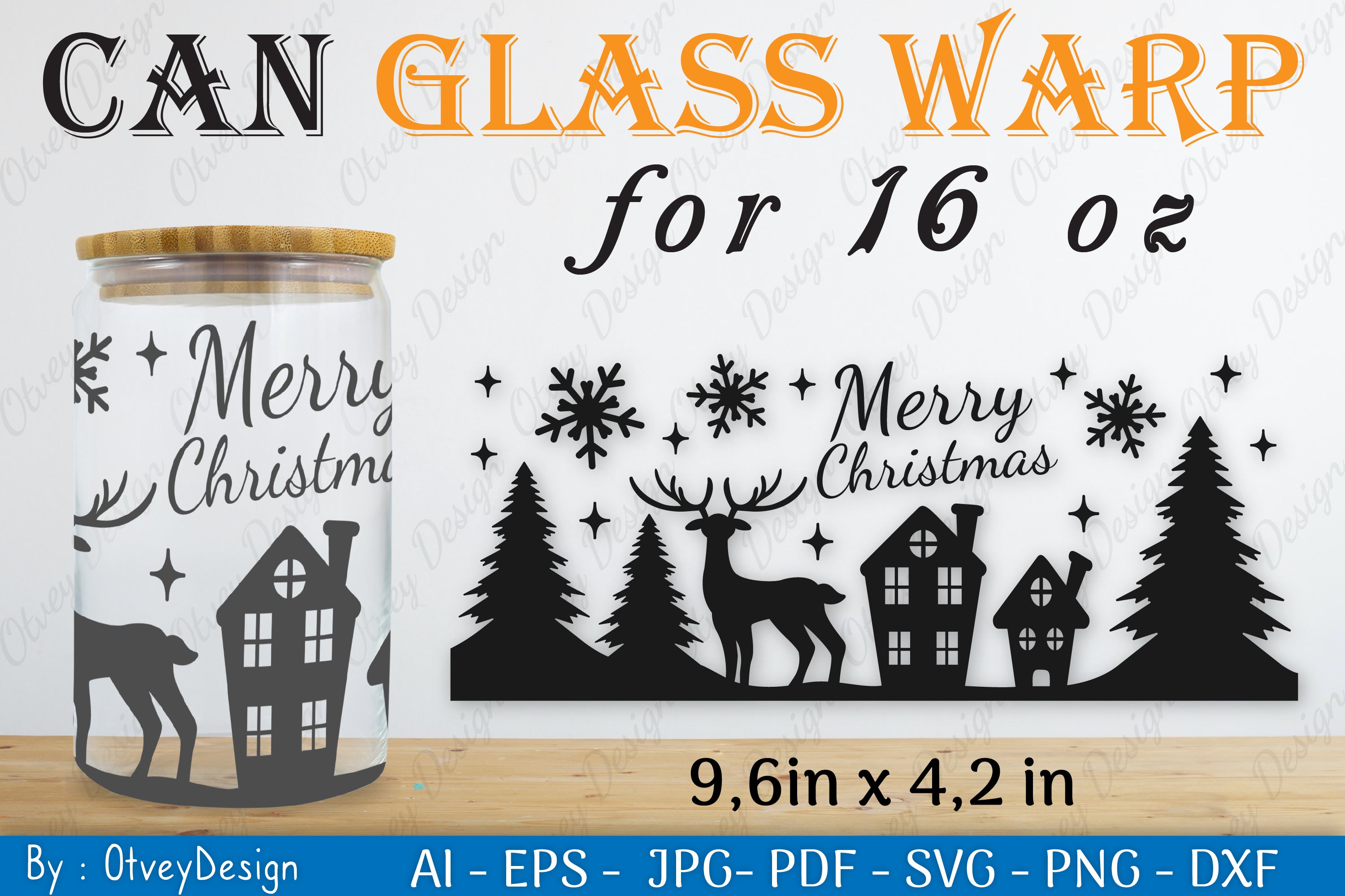 Christmas Deer Can Glass 16 OZ SVG Bundle 6 - CraftNest - Digital Crafting and Art