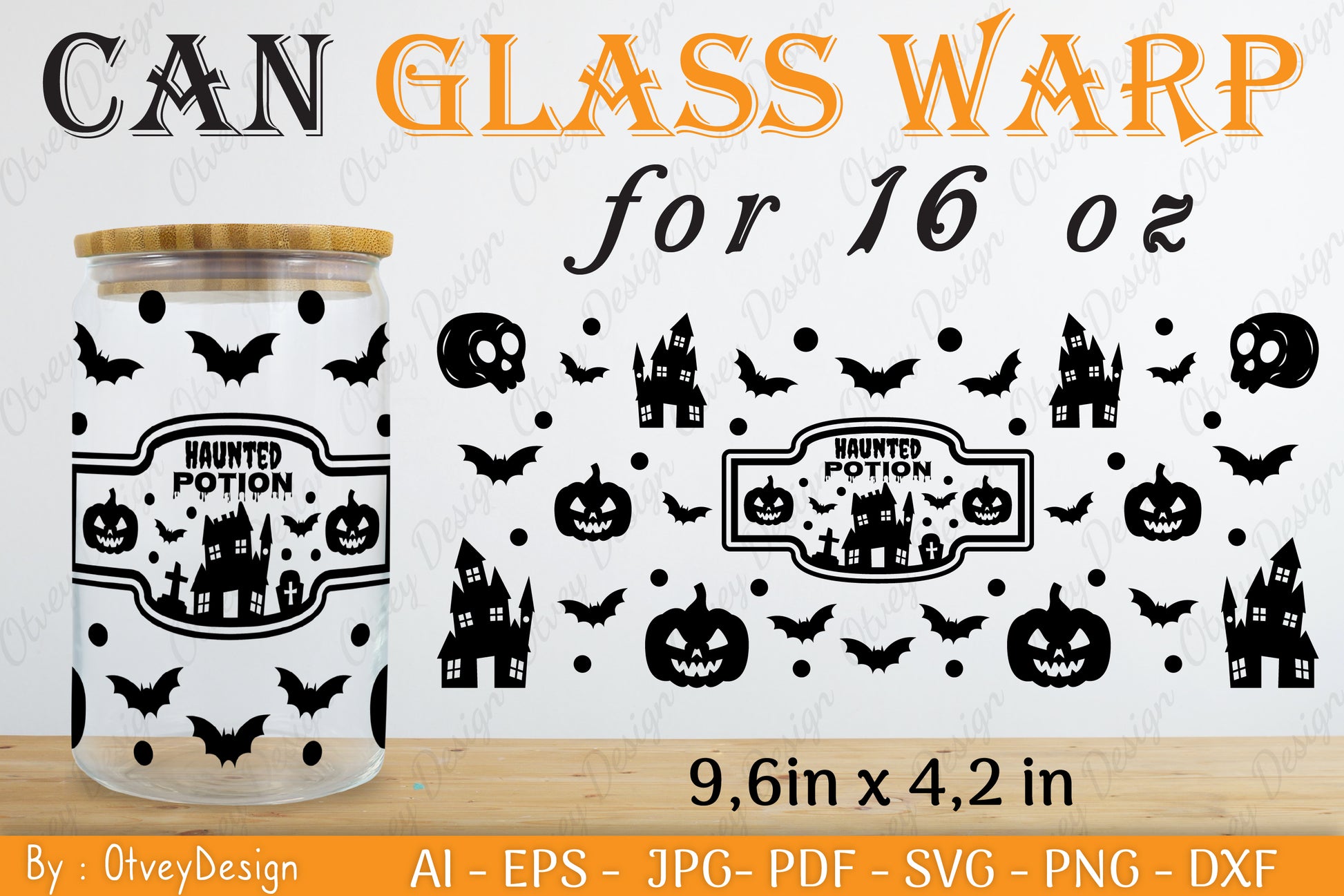 Halloween 16 oz Can Glass Wrap SVG Bundle 19 - CraftNest - Digital Crafting and Art