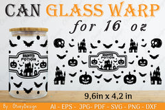 Halloween 16 oz Can Glass Wrap SVG Bundle 19 - CraftNest - Digital Crafting and Art