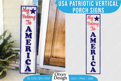 USA Patriotic Vertical Porch Signs SVG Bundle 7 - CraftNest - Digital Crafting and Art