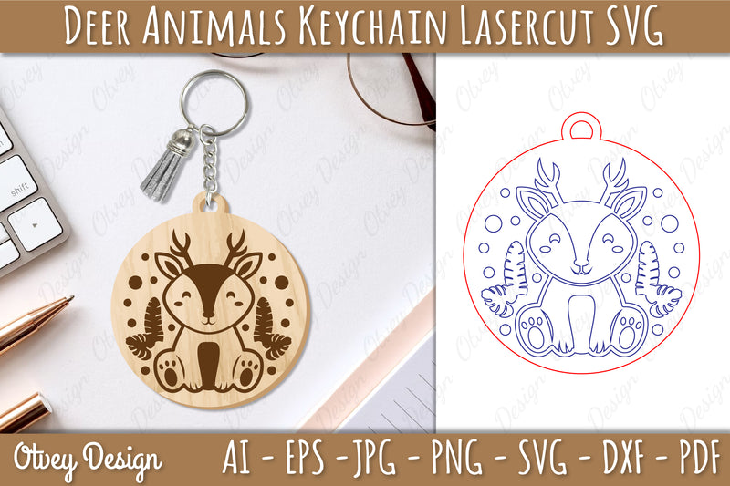 Deer Animal Keychain SVG Bundle - CraftNest - Digital Crafting and Art