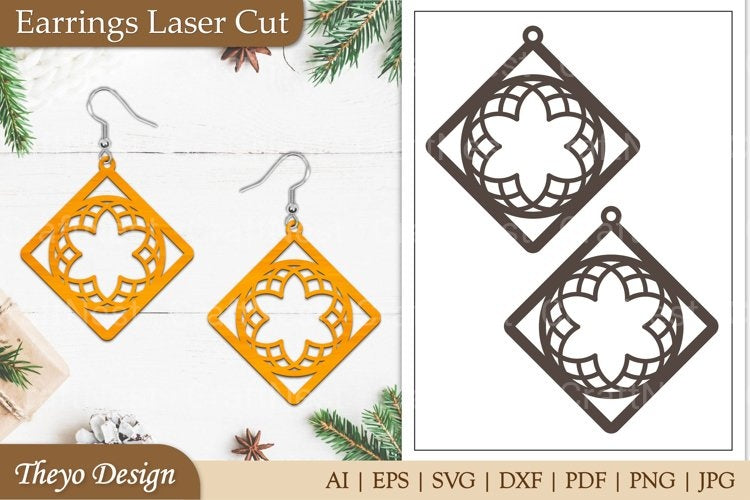 Lasercut Mandala Earrings SVG Bundle