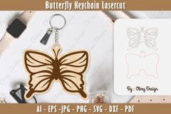Butterfly Keychain Lasercut SVG Bundle 23 - CraftNest - Digital Crafting and Art