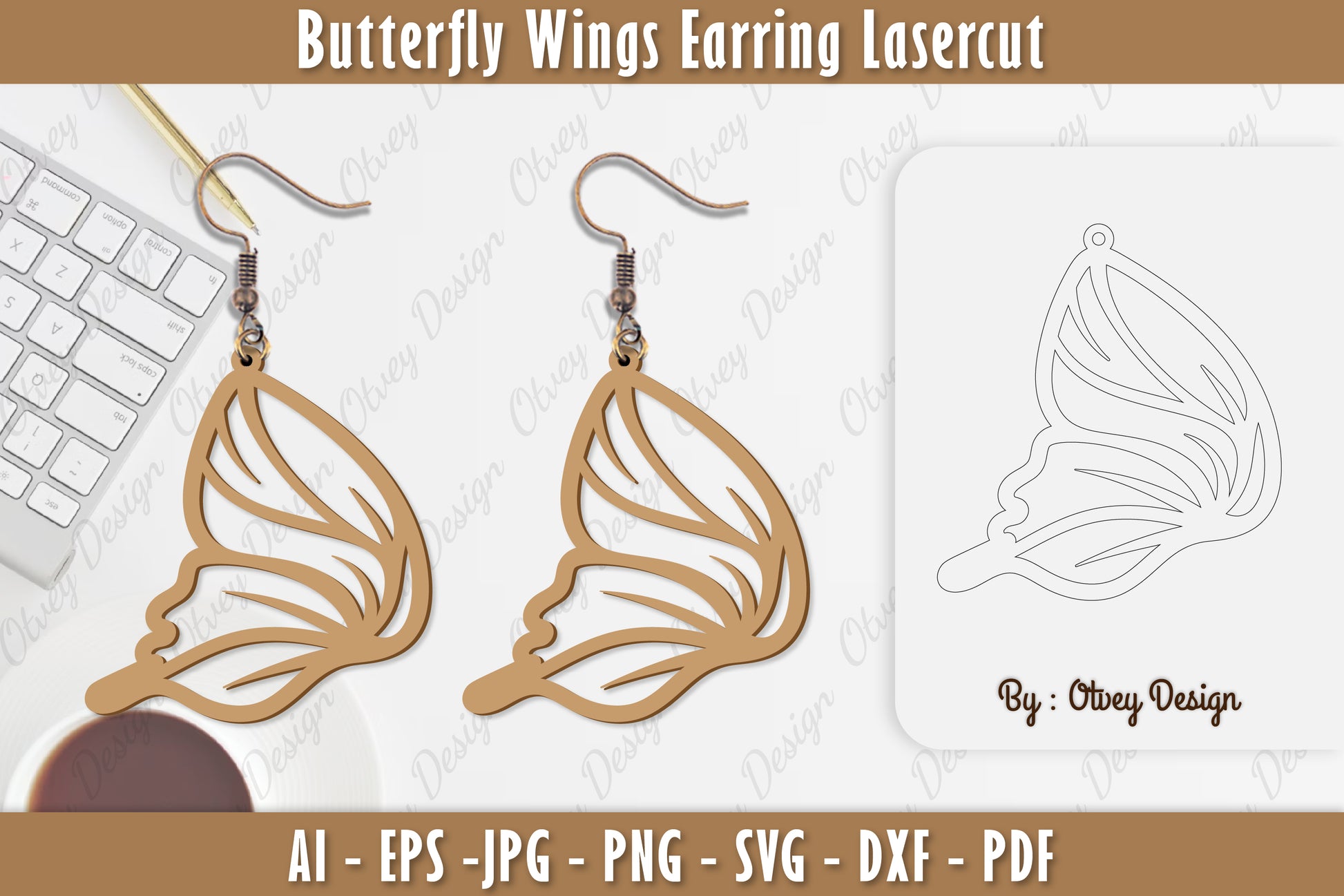Butterfly Earring Lasercut SVG Bundle 7 - CraftNest - Digital Crafting and Art