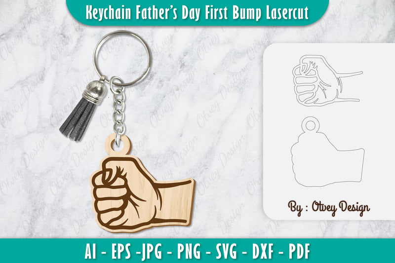 Father's Day Fist Bump Keychain SVG Bundle 1 - CraftNest - Digital Crafting and Art