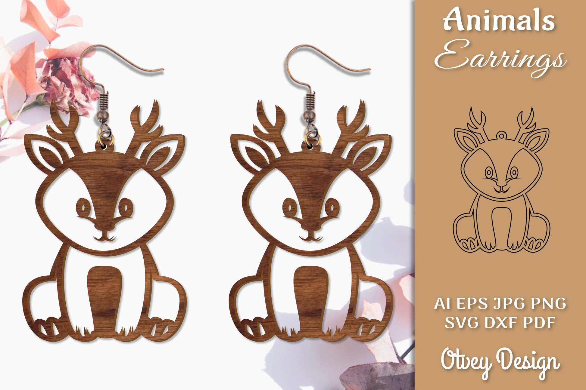 Animal Earrings SVG Bundle 7 - CraftNest - Digital Crafting and Art