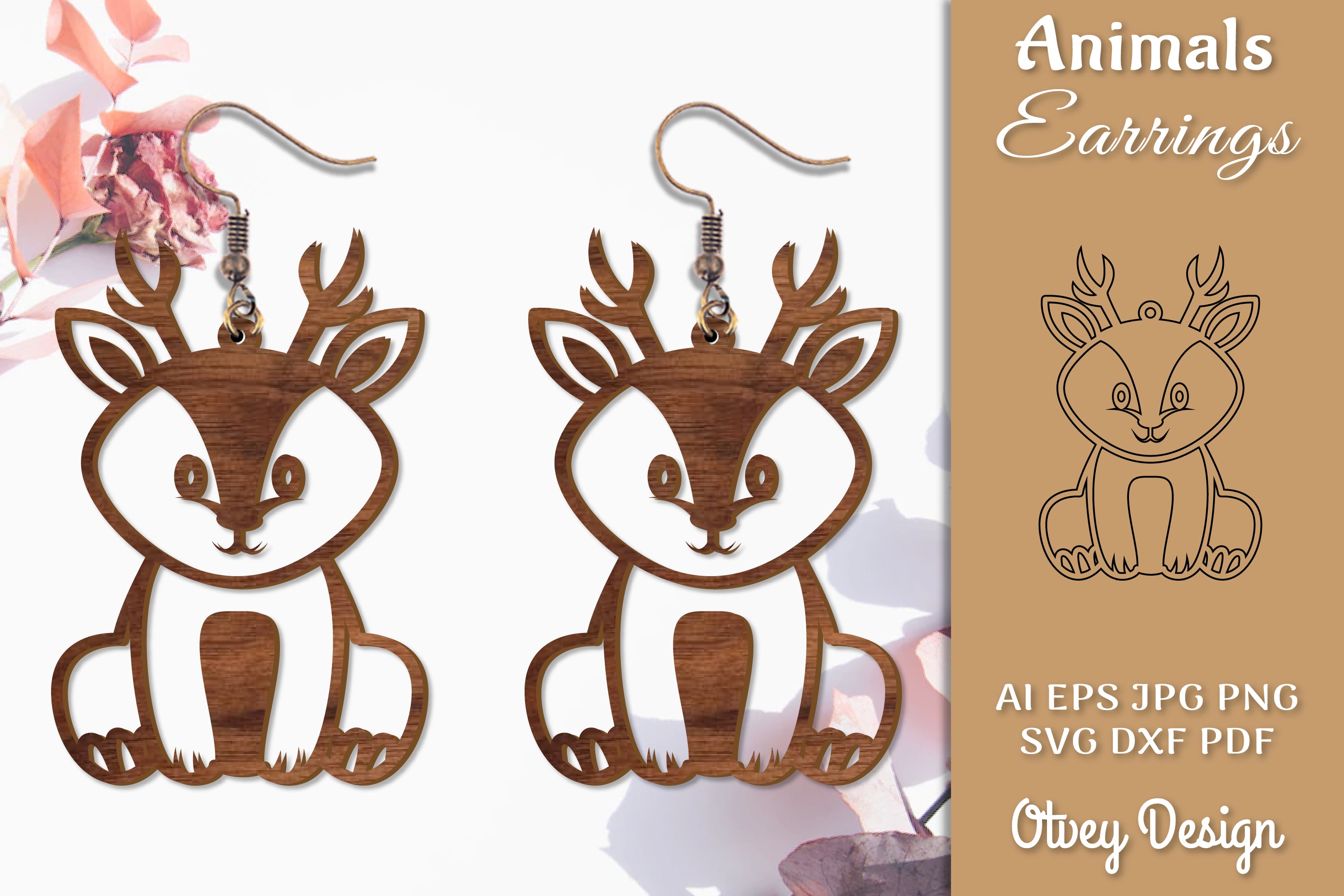 Animal Earrings SVG Bundle 7 - CraftNest - Digital Crafting and Art